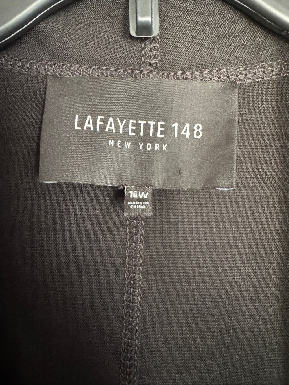 Lafayette 148 New York Black Casual Blazer Pockets women’s 16W Open Front EUC - Picture 3 of 6
